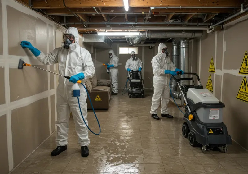 Basement Moisture Removal and Structural Drying process in Pryor Creek, OK